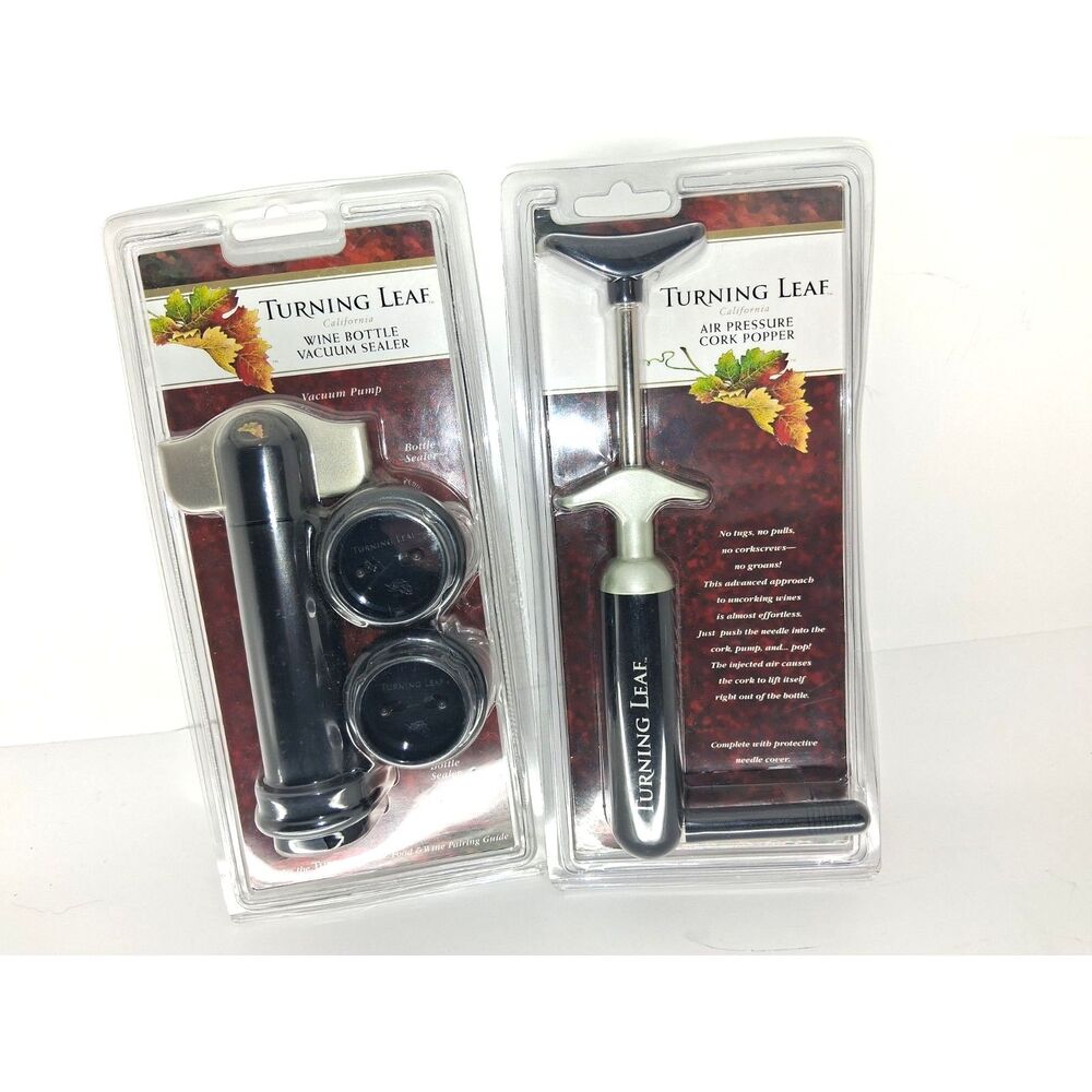 Turning Leaf Wine Bottle Vacuum Sealer Air Pressure Cork Popper